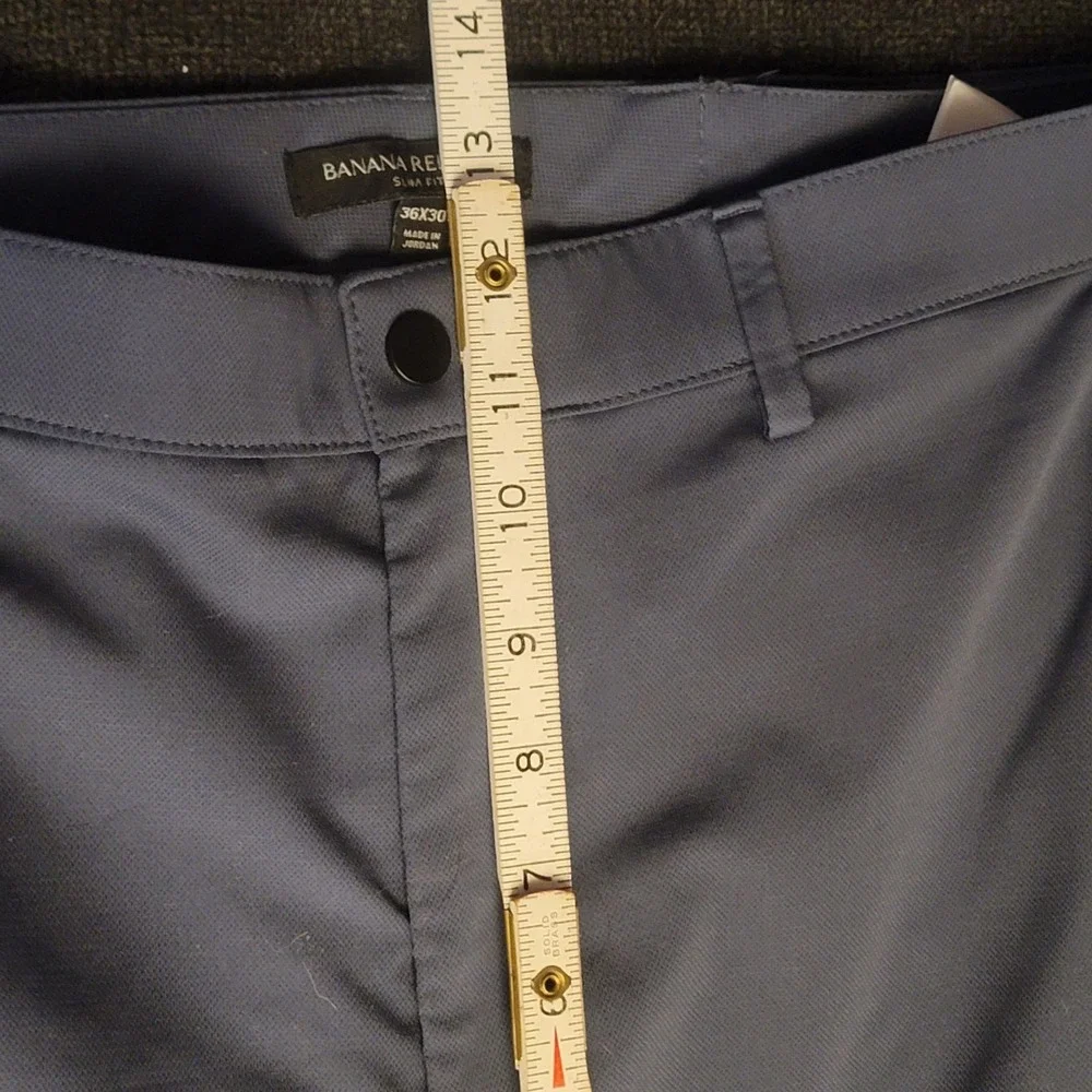 Banana Republic Men's Slim City Dress Pant 36x30 Mist Blue Navy Golf‎ Preppy